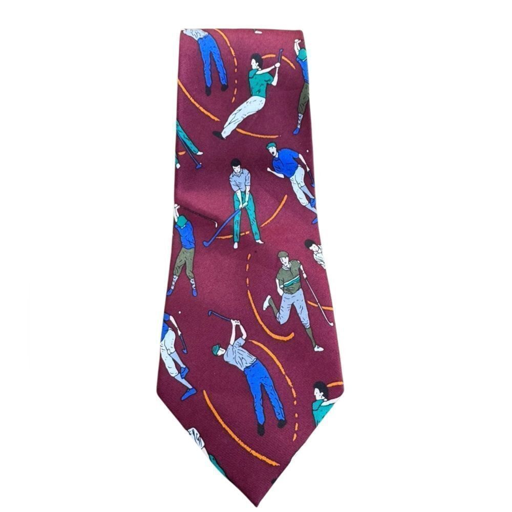 Graziano Vintage Authentic Mens Golf Party Tie in Burgandy